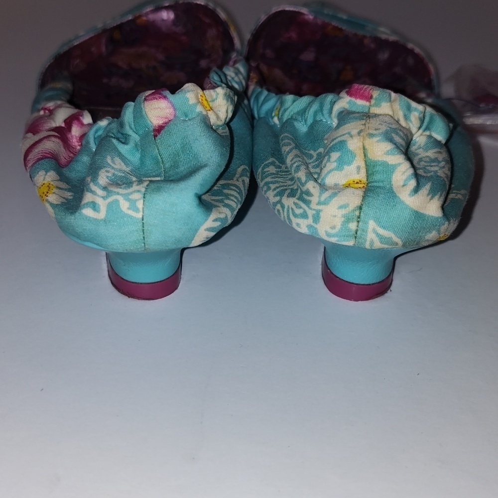 Irregular Choice Floral Blue Kitten Heel Slipper Shoes Size 39.5 - Picture 5 of 10